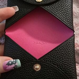 DUYP Melody Cecile Black Envelope Car Hold Wallet Pink Interior